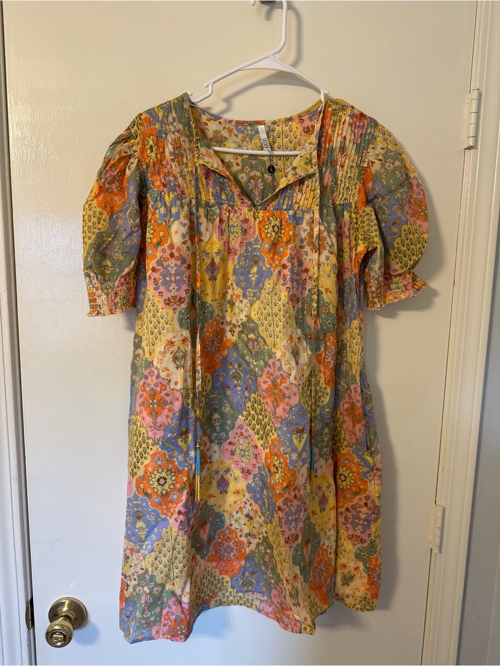 Boho Floral Patchwork Mini Dress